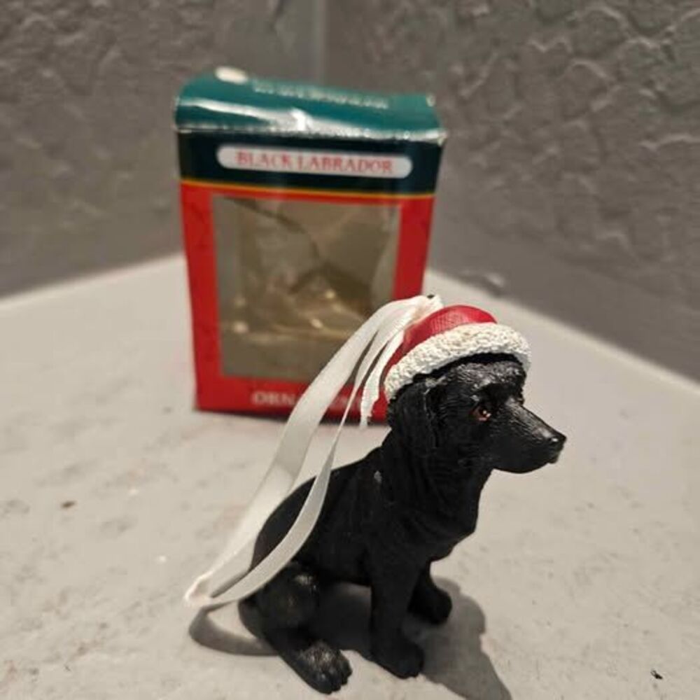 Black Labrador Kurt Adler Christmas Ornament with Box